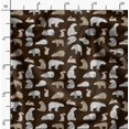 thumbnail image 2 of Soimoi Brown Silk Fabric Bear & Rabbit Animal Print Fabric by the Yard 44 Inch Wide, 2 of 6