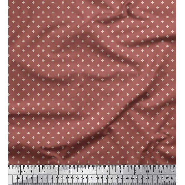 Soimoi Cotton Jersey Fabric Plus Sign Shirting Printed Fabric 1 Yard 58 Inch Wide