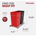 thumbnail image 3 of Rev-A-Shelf Double 27 Quart Sliding Pullout Waste Containers, Red & Black, 3 of 9