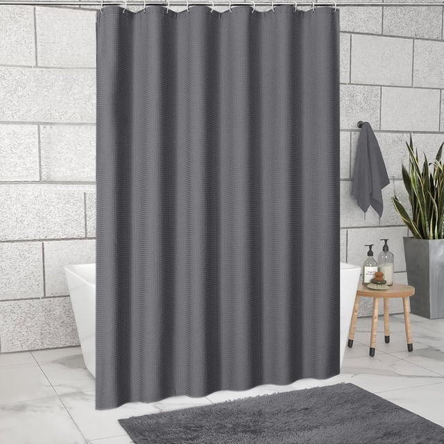 Dvkptbk Rideau de Douche Gris Foncé, Doublure de Rideau de Douche de Salle de Bain Robuste, Rideaux de Douche Imperméables pour Salle de Bain, Rideau de Bain d'Hôtel Doux de Qualité Hôtelière Accessoires de Salle de Bain Déco