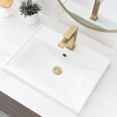 thumbnail image 1 of Stylish Top Mount 20 ¼"W x 16"D Rectangular Porcelain Bathroom Sink with 2 Accessories P-210H, 1 of 12