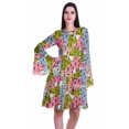 thumbnail image 1 of Moomaya Robe d'Été Fluide à Manches Longues Imprimée pour Femmes, Longueur Genou, Évasée, 1 of 6