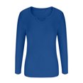 thumbnail image 3 of FAIWAD Womens V Neck Ribbed Knit Tops Long Sleeve Basic Slim Knit Top Stretch Casual Crop Tops, 3 of 5