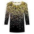 thumbnail image 5 of DPTALR Femmes Manches 3/4 Chemises Décontractées Chandail Tunique Ample Hauts Blouse à Imprimé, 5 of 5