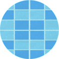 thumbnail image 1 of Ahgly Company Tapis d'Intérieur Ronds Transitionnels Lavables à la Machine Bleu Ciel Profond, 3 Pieds Rond, 1 of 7