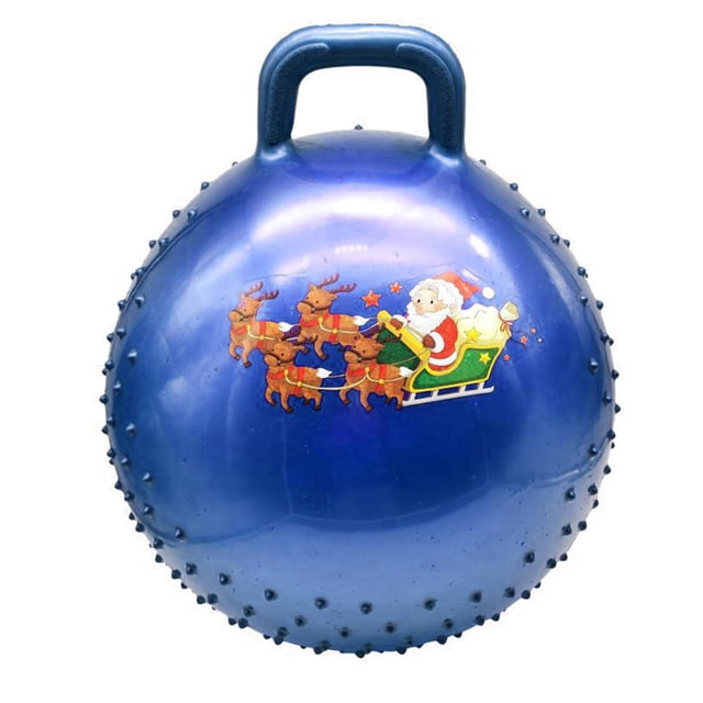 MesaSe Christmas Theme Yoga Ball Lightweight Anti-slip PVC Handle Hopper Ball for Exercise
