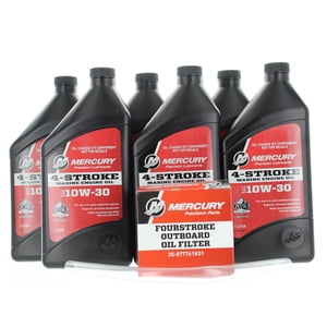 Mercury Marine OEM 10W-30 Four Stroke 150HP Outboard Oil Change Kit, 8M0107512 Supercedes to 8M0188357