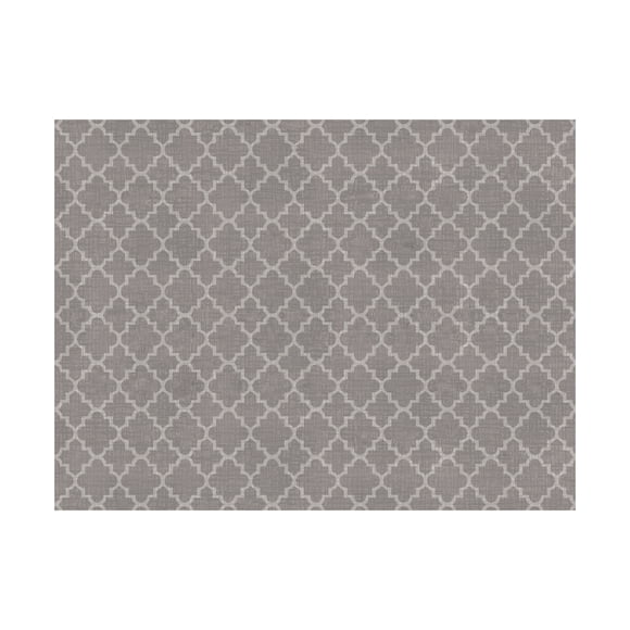 Mainstays Austin Low-Profile Machine Washable 3x4 Accent Floor Mat, Non-Slip, Quatrefoil Lattice, Charcoal Grey, Ideal for Hallway, Kitchen, Laundry Room & Door Entrance