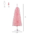 thumbnail image 4 of HOMCOM 6FT Artificial Christmas Tree Holiday Xmas Holiday Pencil Tree Decoration with Automatic Open for Home Party, Pink, 4 of 9