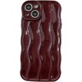 thumbnail image 1 of ORUYROP Designed for iPhone 15 Case,Water Ripple Pattern Curly Wave Frame Soft Cute Phone Cover for Men Women Girls(iPhone 15,Claret), 1 of 7