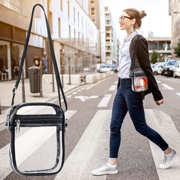 TopLLC Women's Crossbody Bags Clear Bag Stadium Approved, Clear Crossbody Bag Purse Bag For Sports Event Concerts Festivals messenger bug