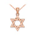 thumbnail image 1 of 14K Rose Pink Gold Polished Star Of David Pendant Necklace with Chain, 1 of 4