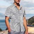 thumbnail image 4 of Pisexur Shirts for Man T Hommes Mode Décontractée Col Rabattu Imprimé Manches Courtes Chemise Boutonnée Blouse Gris, m Chemises de Golf Hommes & Chemises Hommes, 4 of 7