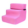 thumbnail image 1 of lionlar Comfortable Dog Stairs Ladder Ramp Cat Removable Pet Supplies 3 Steps for Indoor Pink, 1 of 9