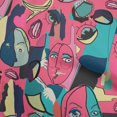 thumbnail image 1 of oneOone Polyester Spandex Pink Fabric Abstract Comic Face Sewing Craft Projects Fabric Prints By Yard 56 Inch Wide, 1 of 5