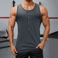 thumbnail image 2 of Men's Solid Color Mesh Hooded V Neck Hollow Thin Sleeveless Loose I Vest Top, 2 of 5
