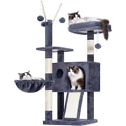Cat Tree Tower Scratching Posts with Removable Toys Cozy Condo Platform Hammock Sisal Scratch Board and Ball for Indoor Kittens . es Light MPJSW