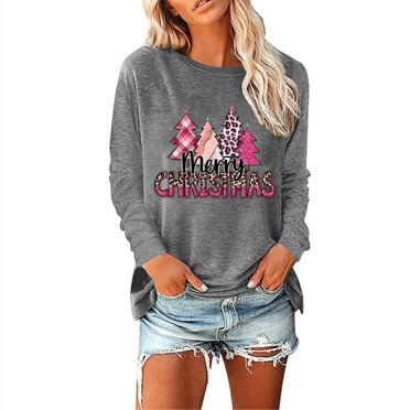 Pisexur Chandail pour Femmes 2024, Imprimé Graphique Drôle, Chandails de Noël, Col Rond, Manches Longues, Chandails à Capuchon, Décontracté, Vacances, Ample, Basique, Chandail à Enfiler