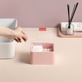 thumbnail image 1 of Iumwxz Makeup Storage Box with Lid Double Compartment DustProof Desktop Lipstick Remover Swab Classification Organizer Jewelry Holder 1 Pack Pink, 1 of 6