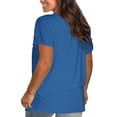 thumbnail image 4 of AherBiu Hauts Grande Taille pour Femmes T-Shirt à Manches Courtes Col Ras du Cou Été Décontracté Confortable T-Shirts Basiques, 4 of 4