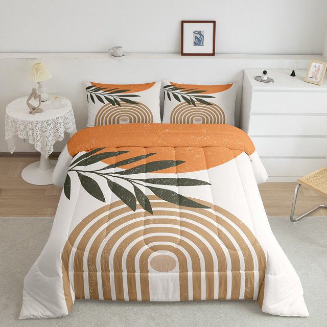 Erosebridal Minimalst Bedding ToddlerComforter Set, Modern Geometric Down Comforter, Spiral Circle Decor, 2 Pieces