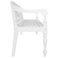 thumbnail image 2 of vidaXL Batavia Bench 123 cm Solid Mahogany Wood White, 2 of 4