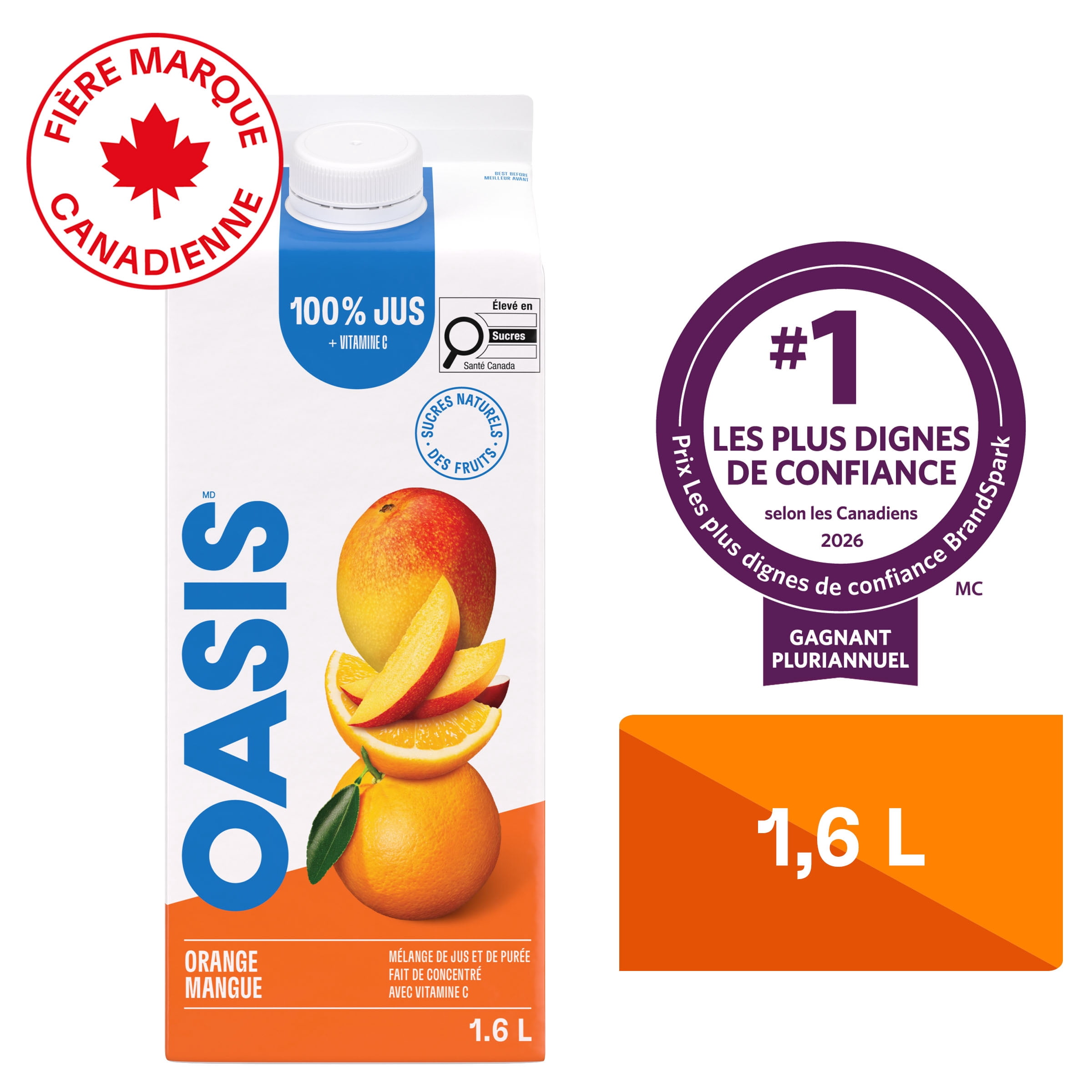 Oasis Jus de fruits orange et mangue 1,6 L