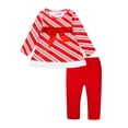 thumbnail image 2 of YOUSNH Tenues pour Filles Robe de Noël pour Fille Robe de Père Noël Rayée Canne en Bonbon pour Bébé Ensemble de Vêtements pour Tout-Petit Rouge 2-3 Ans, 2 of 9