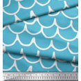 thumbnail image 3 of Soimoi Blue Poly Georgette Fabric Curve Hand Drawn Fabric Prints By Yard 42 Inch Wide, 3 of 3