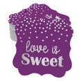 thumbnail image 1 of Inkdotpot Real Silver Foil Bracket Shape Paper Hang Tags Love Is Sweet Wedding Favor Tags Pack Of 100, 1 of 1