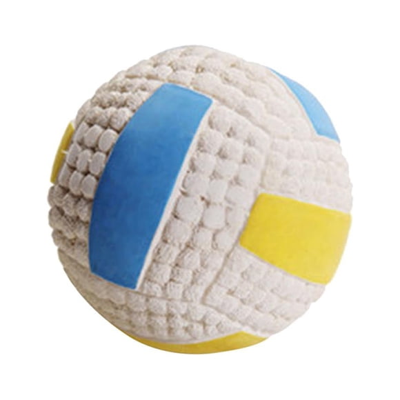 Dog Squeaky Chew Toy Ball for Small Medium Dogs | Interactive Pet Teeth Cleaning Ball with Sound | Plush Cotton Filled Fetch Toy for Indoor Play | Grinding Training Ball for Canine Dental Health