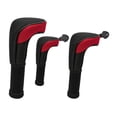 thumbnail image 2 of 3Pcs Mesh Golf Club covers with No. Tag Driver Fairway Woods Headcover Red, 2 of 7