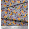 thumbnail image 2 of Soimoi Poly Georgette Fabric Leaves & Reindeer Animal Print Fabric by The Yard 52 Inch Wide, 2 of 3