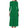 thumbnail image 4 of TopLLC Robe à Manches Longues Col Rond Longueur Genou Mode Femme Confortable Bouton Col en V Couleur Unie Robe Décontractée Blouse Femme en Liquidation, 4 of 9