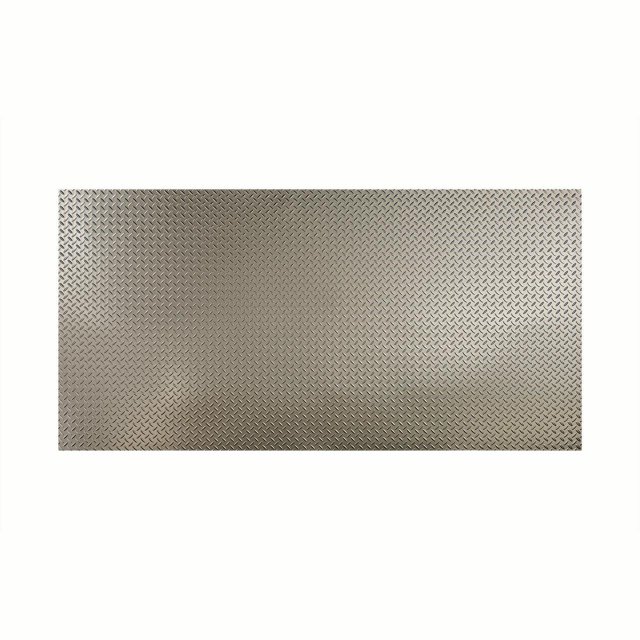 Fasade Diamond Plate Brushed Nickel Wall Panel 4' x 8'