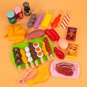 EASTIN 80PCS Simulation Kitchen Toys For Children Cookware Bbq Pretend Cooking Play Miniature Food Kids Barbecue Set Educational Toy 27PCS(No Grill)