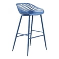 thumbnail image 1 of Moe's Home Collection Tabourets de Bar de Patio en Plastique pour Piazza - Ensemble de 2, Bleu, 1 of 8