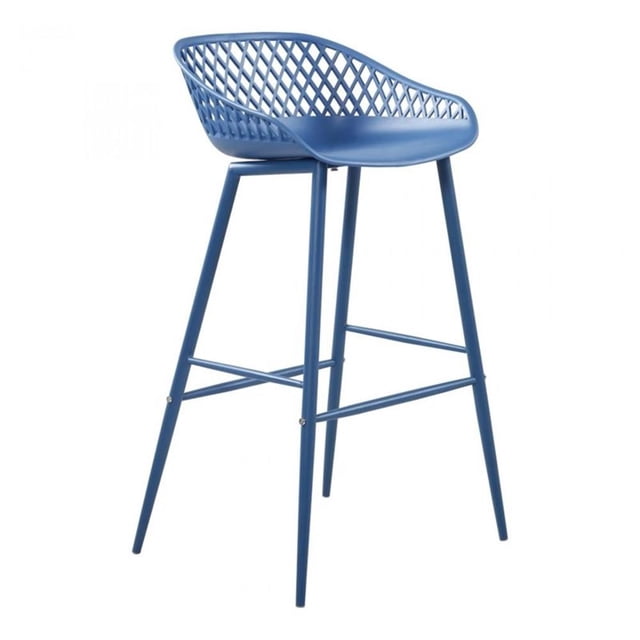 Moe's Home Collection Tabourets de Bar de Patio en Plastique pour Piazza - Ensemble de 2, Bleu