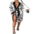 thumbnail image 1 of Women Silk Satin Robe Bathrobe Gown Kimono Sleepwear Pjs Lingerie, 1 of 4
