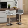 thumbnail image 4 of Costway Ensemble de 4 Tabourets de Bar Tabouret de Bar Réglable en Cuir PU Pivotant Chaises de Pub Sans Accoudoirs Neuf, 4 of 9