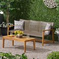 thumbnail image 2 of Noble House Canapé en Bois et Osier d'Extérieur Hampton et Table Basse en Moka, 2 of 15
