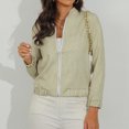 thumbnail image 2 of IROINID Women's Zip Up Jacket Long Sleeve Print Outwear, Comfy Spring Autumn Zip Slim Fit Jacket, 2 of 7