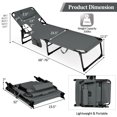 thumbnail image 2 of Topbuy Beach Lounge Chair with 5 Adjustable Positions, Detachable Pillow and Hand Ropes - Set of 1, Gray, 2 of 10