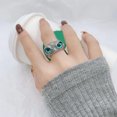 thumbnail image 3 of Maytalsory Retro Owl Eye Ring Electroplated With Luster Eye Owl Ring Alloy Exquisite Craft Adjustable Size Official Yellow 1Set, 3 of 6