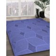 thumbnail image 3 of Ahgly Company Machine Washable Indoor Round Transitional Light Slate Blue Area Rugs, 3' Round, 3 of 7