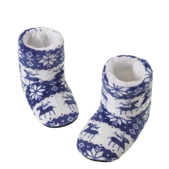 Christmas Slippers For Women  Coral Fleece Fur Boots  Warm Indoor Shoes