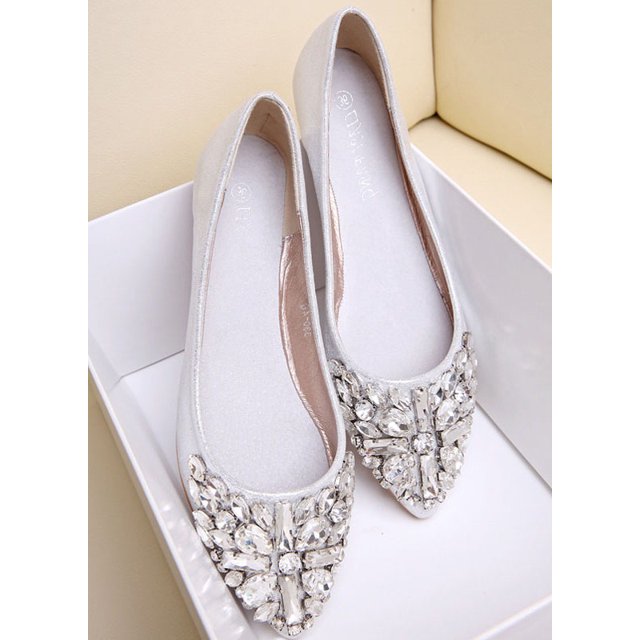 Chaussures Plates Décontractées pour Femmes, Sauvages, à Paillettes, Confortables, à Bout Pointu