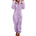 thumbnail image 1 of mmirethe Warm Solid Color Jumpsuit Cute And Machine Washable Breathable Polyester Soft Cozy Versatile Comfort purple 5XL, 1 of 6
