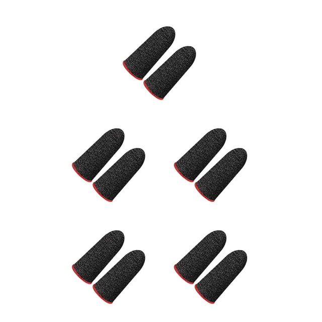 Decodeary Finger Sleeves Sweat Proof Professional Touch Screen Mobile Game Controllers Gaming Accessory for Cell Phones No.1 5Set