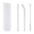 thumbnail image 1 of Leutsin Ensemble de Pailles en Verre Réutilisables, Pailles à Boire en Verre Transparentes, Pailles Droites et Courbées pour Smoothies, Laits Frappés, Jus, Thé, Paille à Boire en Verre Réutilisable Lavable, 1 of 7